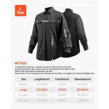 VEVOR Flammhemmende Schweißerjacke, Größe L, 7 oz FR-Baumwolle, Schweißer-Sicherheitsjacke