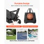 VEVOR tragbarer Basketballständer, 1,6 bis 2,1 m höhenverstellbarer Basketballkorb, verstellbare Basketballanlage mit Nylonnetz & Rollen, tragbares Backboard-Set für Terrassen Poolrand