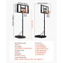VEVOR tragbarer Basketballständer, 1,35 bis3,05 m höhenverstellbarer Basketballkorb, verstellbare Basketballanlage mit Nylonnetz & Rollen, tragbares Backboard-Set für Terrassen Poolrand