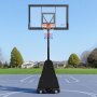VEVOR tragbarer Basketballständer, max. 3,05 m höhenverstellbarer (manuell) Basketballkorb, Basketballanlage mit 130 cm PC-Rückwand, Basketballkorsystem Backboard-Set für Terrassen Schulen