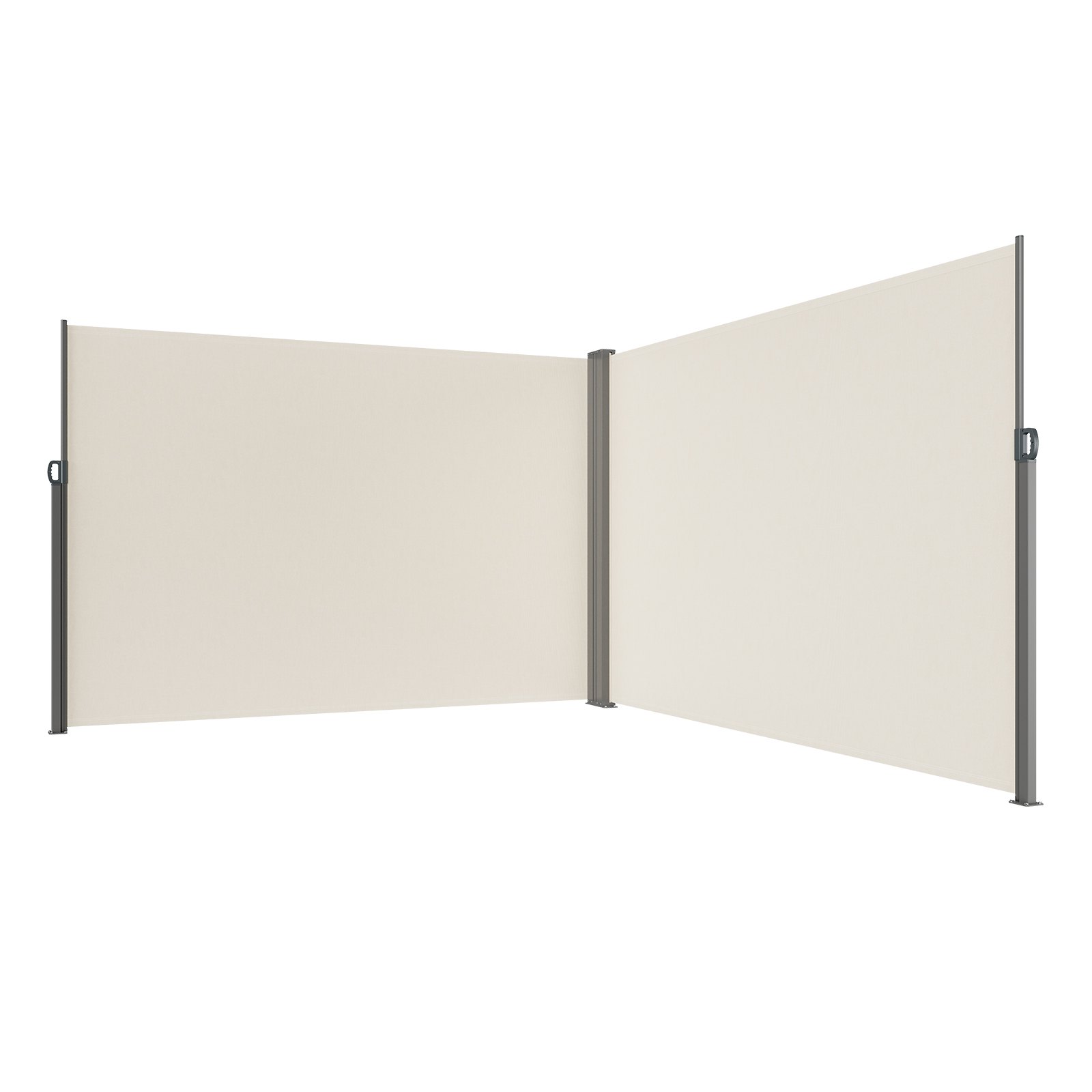 VEVOR Side Awning 200 x 600 cm Side wall awning made of 180 g/m² polyester fabric with PU coating Awning with retractable handle and spring mechanism Privacy screen for balconies and courtyards Beige