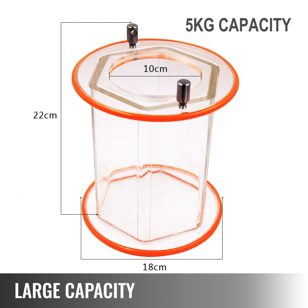 VEVOR Polierer Poliertrommel aus zähem Polycarbonat 5 Kg Oberflächenpolierer 60 W Schmuck Polieren Dreh-Tumble Labor Kugelmühle rutschfest
