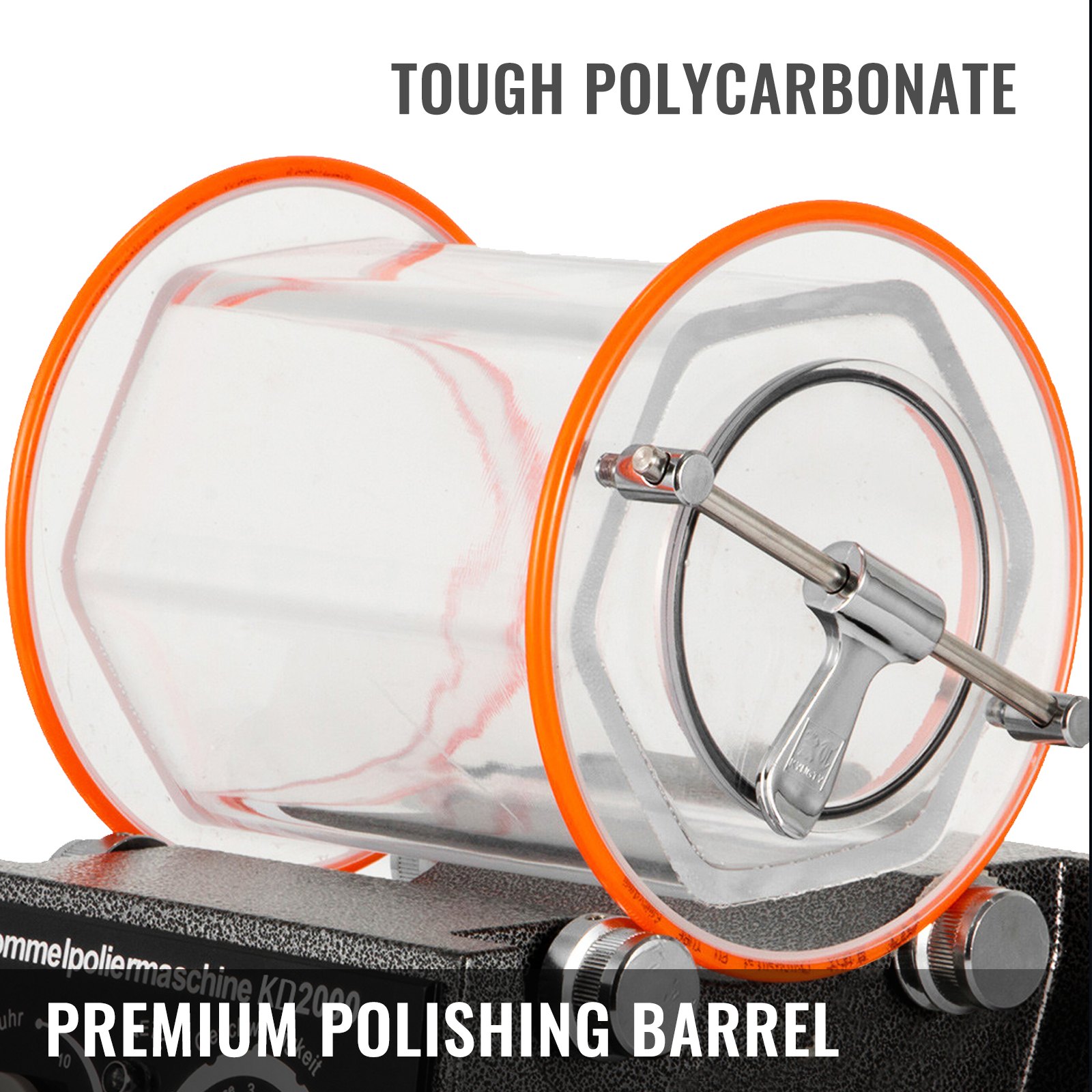 VEVOR Polierer Poliertrommel aus zähem Polycarbonat 5 Kg Oberflächenpolierer 60 W Schmuck Polieren Dreh-Tumble Labor Kugelmühle rutschfest