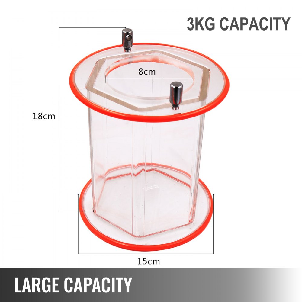 VEVOR Polierer Poliertrommel aus zähem Polycarbonat 3 Kg Oberflächenpolierer 45 W Schmuck Polieren Dreh-Tumble Labor Kugelmühle rutschfest