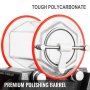 VEVOR Poliertrommel aus zähem Polycarbonat 3 Kg, Rotary Tumbler Oberflächenpolierer 45 W, Schmuck Polieren, Dreh-Tumble Labor Kugelmühle, rutschfest, stabil für Magnesiumlegierungsmaterialien, Schwarz