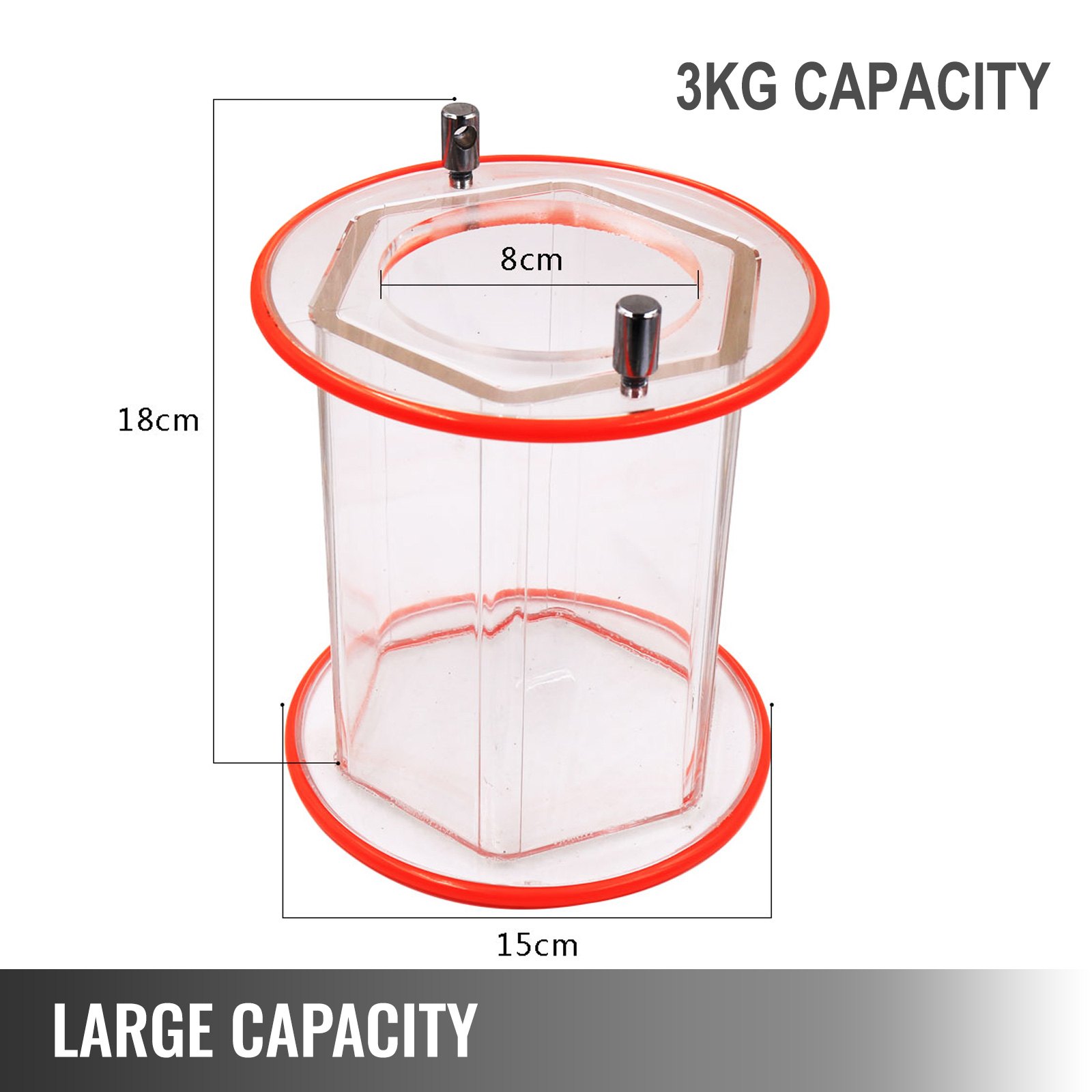 VEVOR Polierer Poliertrommel aus zähem Polycarbonat 3 Kg Oberflächenpolierer 45 W Schmuck Polieren Dreh-Tumble Labor Kugelmühle rutschfest