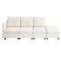 VEVOR Ecksofa Eckcouch Schlafsofa mit verstecktem Stauraum, Couch mit Ottomane & hochelastischem Schaumstoff, gepolstertes Sofa (3 Sitzer) mit Massivholzrahmen für Wohnzimmer Schlafzimmer, Beige