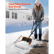 VEVOR Schneeschaufel, 455x320 mm Schneeräumer mit D-förmigen Griffen und Hilfsgriff, Schneeschippe, Schneeschüppe, leichtes Schneeräumwerkzeug für Garten, Auto, Camping im Freien