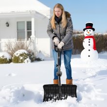 VEVOR Schneeschaufel, 455x320 mm Schneeräumer mit D-förmigen Griffen und Hilfsgriff, Schneeschippe, Schneeschüppe, leichtes Schneeräumwerkzeug für Garten, Auto, Camping im Freien