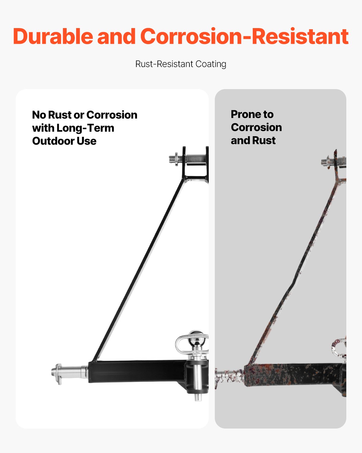 VEVOR 3-Punkt-Anhängerkupplung mit 5,08 cm Empfänger, 3-Punktaufnahme, 2721 kg, Traktor-Anhängerkupplungsadapter, kompatibel mit Kubota, Mahindra, John Deere, Massey Ferguson, 505x575x130mm