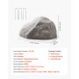 VEVOR Abdeckfelsen, Kunststeinabdeckung für den Außenbereich, Gartenfelsen Steinoptik, leichter & wetterbeständiger Kunstfelsen für Landschaftsgestaltung, Gartendeko, Trafohaus, Dunkelgrau, Gr. M