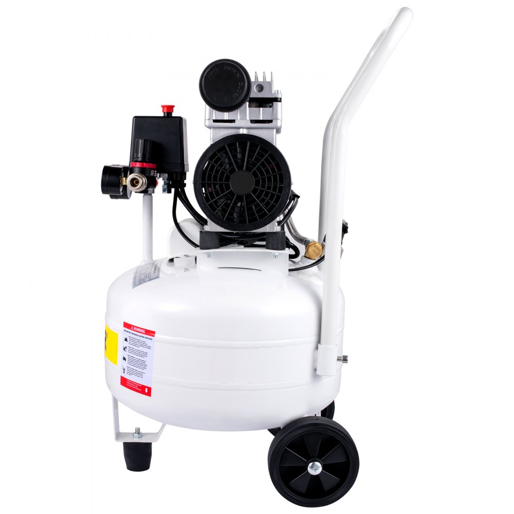 VEVOR Silent Flüsterkompressor 25L Druckluftkompressor 1PS/750W Leise Ölfrei Kompressor 115PSI + 1,2m Kabel Flüster-Lautstärke ≤ 58dB Luftkompressor 1440U/min Ideal für Werkstatt Reifen Fahrrad
