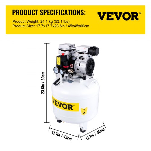 Fluistercompressor Olievrije Compressor 45x45x60 cm Verticale Fluistercompressor Olievrije Compressor 45x45x60 cm Verticale