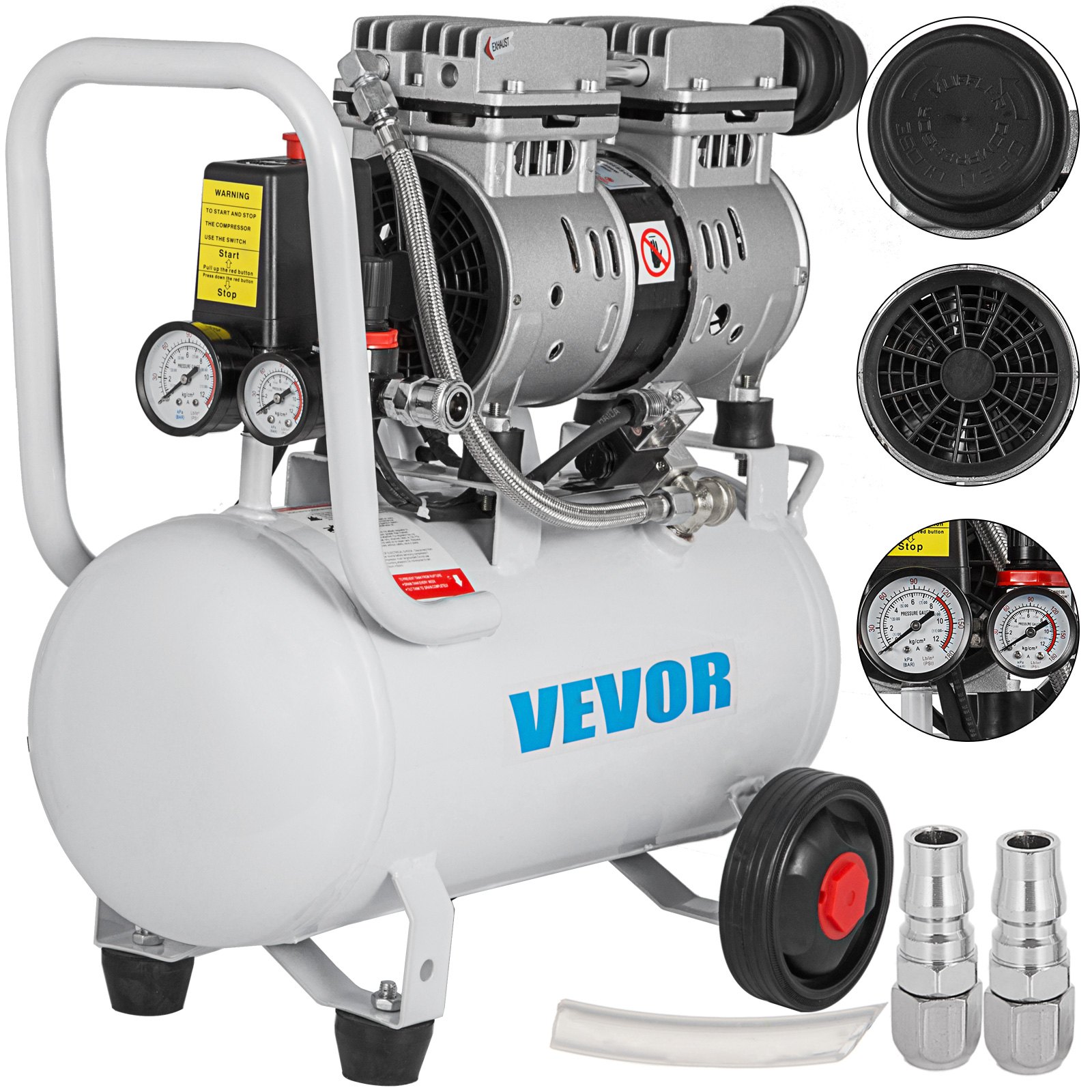 Flüster Kompressor ölfrei Luftkompressor 18l 48db 8 Bar Leise