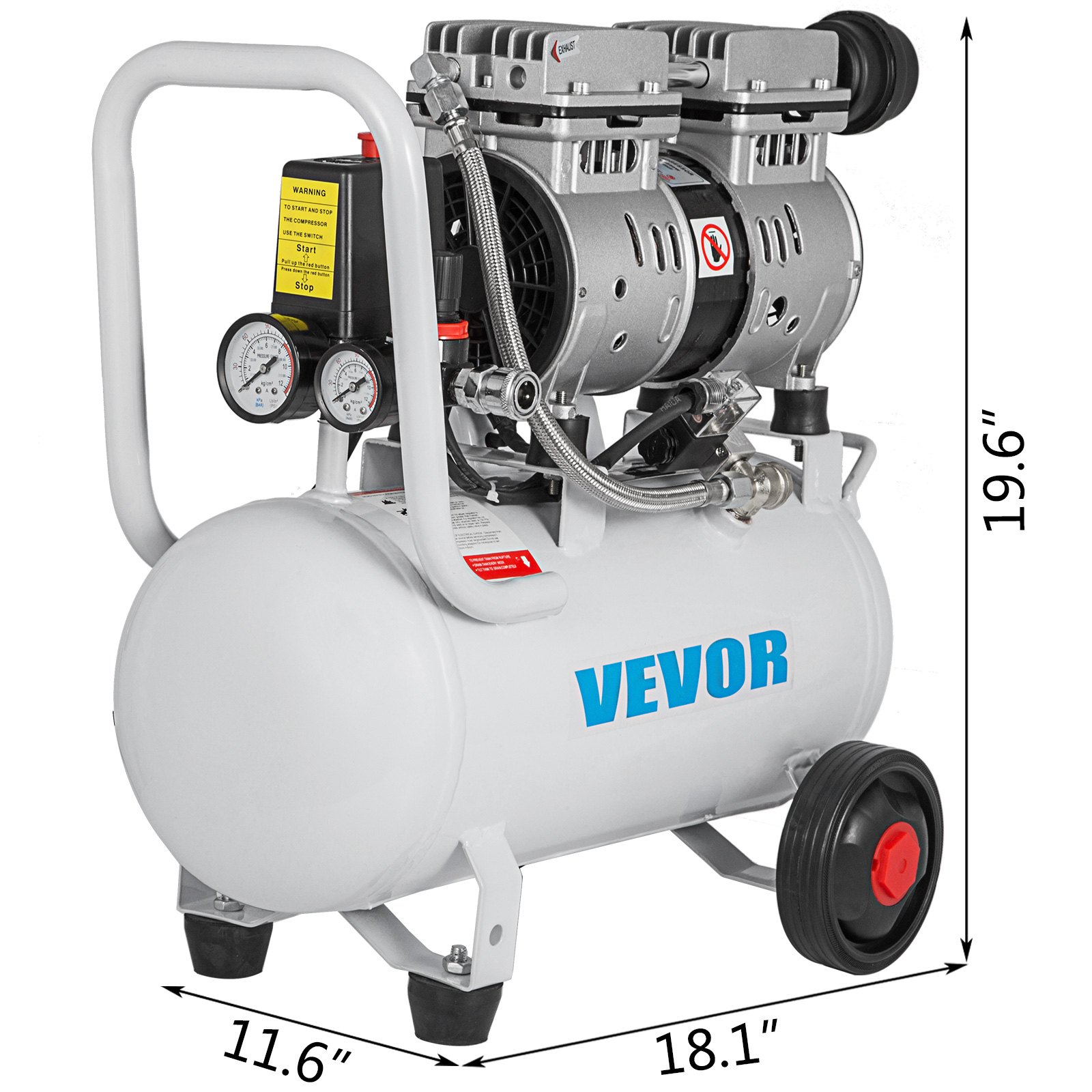 Flüster Kompressor ölfrei Luftkompressor 18l 48db 8 Bar Leise