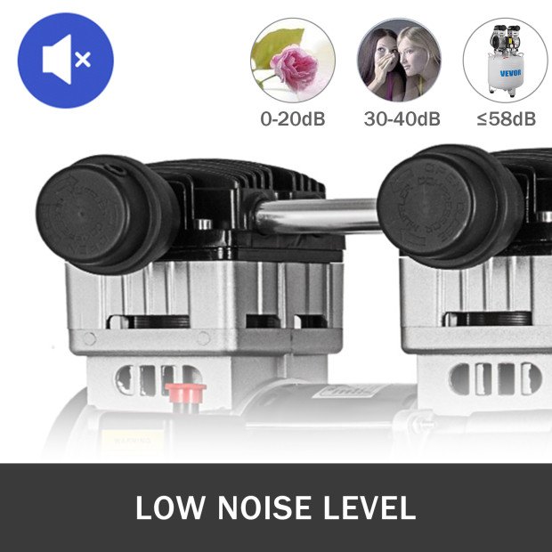 Flüster Kompressor ölfrei Luftkompressor 45l Wärmeableitung Elektromagnetventil