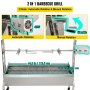 VEVOR 150 Pfund Rotisserie Grillbräter, 40 W BBQ kleines Schweinelamm Rotisserie Bräter, 127 cm Edelstahl Holzkohle Spieß Rotisserie Röster Grill für Camping und Outdoor Grill