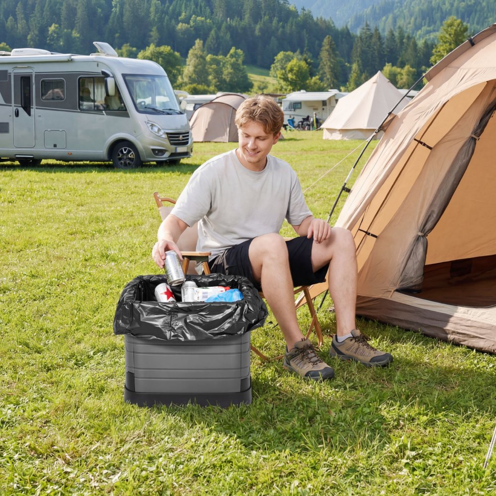 VEVOR Portable Toilet, 150 kg Load Capacity, Folding Camping Toilet for Adults, Outdoor Travel Potty with Carry Bag, Trash Bags, Suitable for Home Use, RV Travel, Camping, Hiking, Boating, Car, Trips