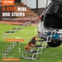 VEVOR Hundetreppe für Autos, breite 5-stufige Hundeautotreppe, zusammenklappbare Hundeautorampe mit rutschfester Oberfläche, tragbare Haustiertreppe aus leichtem Aluminium für Auto, SUV und LKW, trägt bis zu 68 kg