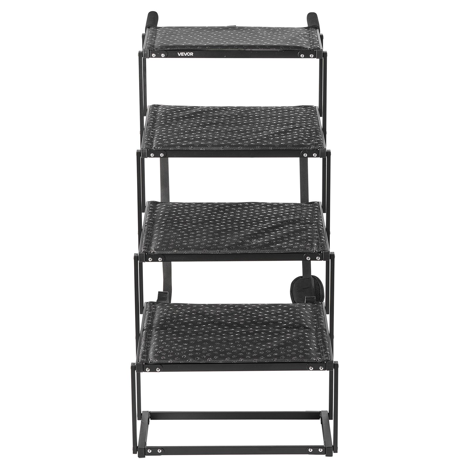 VEVOR Dog Stairs for Car, 4 Steps Extra Wide Foldable Dog Ramp for Large Dogs with Non-Slip Surface, Portable Lightweight Pet Stairs Ladder for Car, SUV, Truck, High Bed, Sofa, Support up to 113 kg