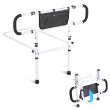 VEVOR Bettaufstehhilfe Senioren Bettgitter Aufstehhilfe mit 2 Stützbeinen & Befestigungsgurt Bettgeländer Höhenverstellbar von 740 bis 930mm Schutzgeländer für Queensize- Doppel- & Einzelbett