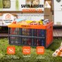 VEVOR 3er-Set 45L Profi Klappbox aus PP Transportbox Faltbarer Aufbewahrungsbox mit Handgriff Stapelbare Kisten Storage Box Faltboxen Stapelboxen für Aufbewahrung & Transport Orange