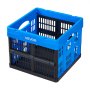 VEVOR Plastic Collapsible Storage Bins, 25L 3 Packs, Stackable Folding Storage Crates with Handles, Holds 10 kg Per Bin, Foldable Heavy Duty Containers, Space-Saving Baskets, for Home Organizing