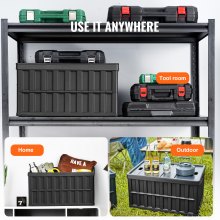 VEVOR 3er-Set 65L Profi Klappbox aus PP Transportbox mit Deckel Faltbarer Aufbewahrungsbox mit Handgriff Stapelbare Kisten Storage Box Faltboxen Stapelboxen für Aufbewahrung & Transport