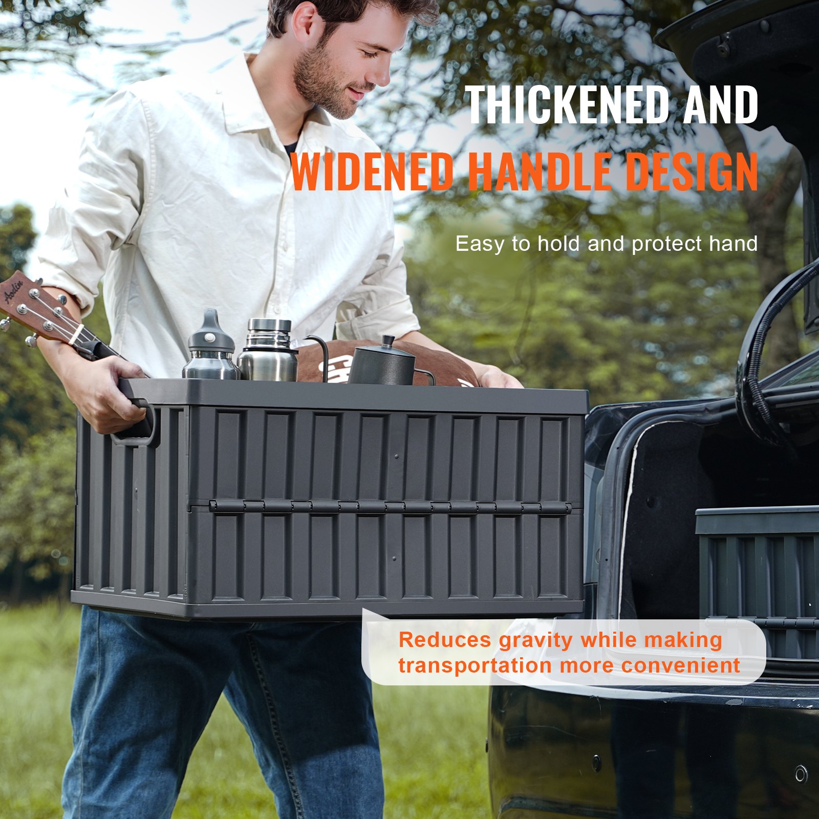 VEVOR 3er-Set 65L Profi Klappbox aus PP Transportbox mit Deckel Faltbarer Aufbewahrungsbox mit Handgriff Stapelbare Kisten Storage Box Faltboxen Stapelboxen für Aufbewahrung & Transport