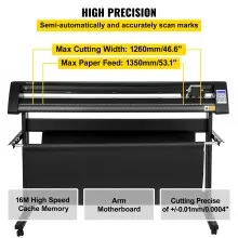VEVOR Vinyl Schneideplotter 1350 mm, Folienschneider Max. Schnittstärke 3 mm, Folienschneider Schneidkraft 500 g, Plottermaschine Halbautomatisch Signcut-Software, Speichercache 1-4 M, Hobbyplotter