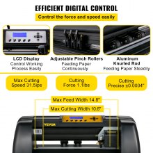 VEVOR 14 Zoll Vinyl Schneideplotter Vinyl Schneideplotter 350 mm Slogan Schneideplotter Desktop Maschine mit der Software, Schneideplotter