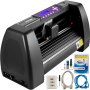 VEVOR Vinyl Schneideplotter, 375 mm Folienplotter, Offline Steuerung Folienschneider, Schwarz Plotter mit Signmaster Software, 3 Klingen, Zubehör, Kompatibel Windows Vinyldrucker Schneidemaschine