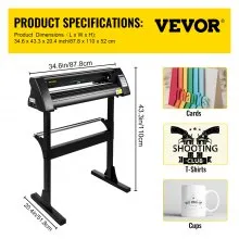 VEVOR 720mm Vinyl cutter 28 Zoll Vinyl Cutter Plotter Maschine Dunkel Vinyl Schneideplotter 630 mm Schneidbreite Cutting Plotter Device Schneider Plotter mit Ständer
