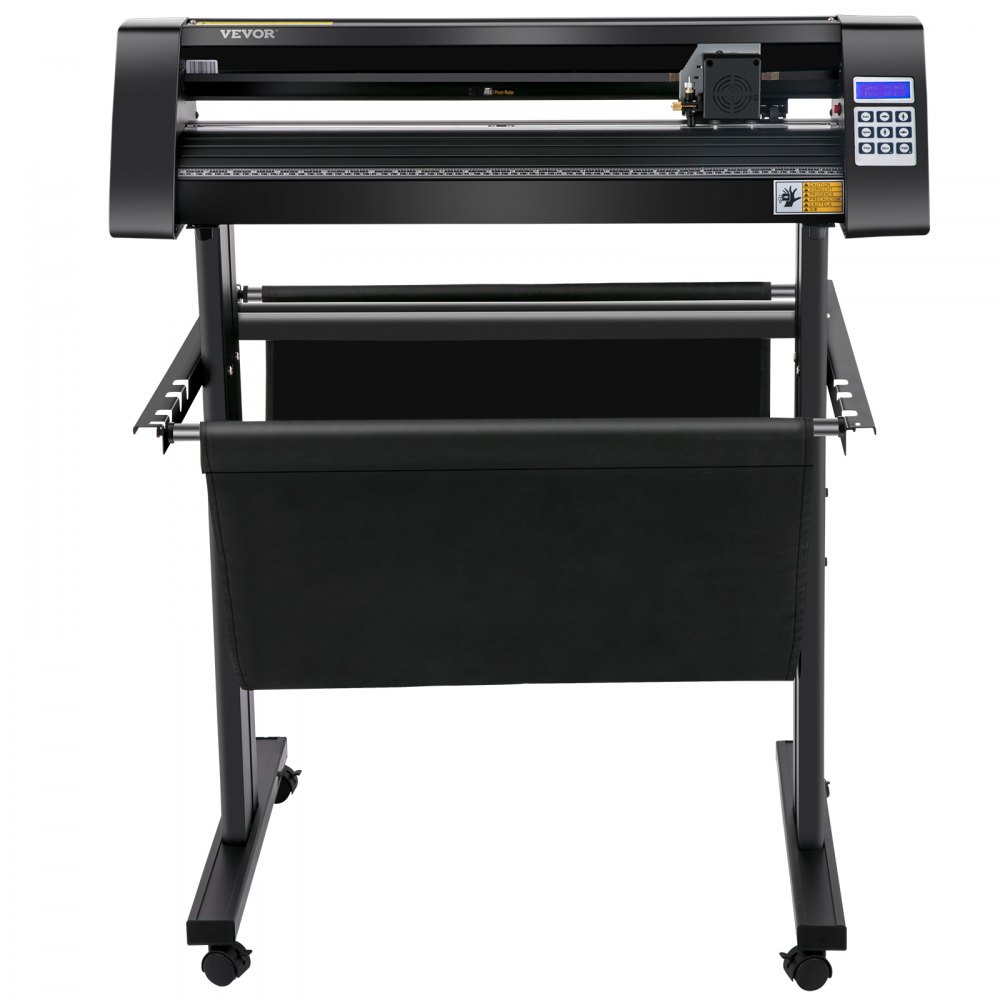 VEVOR Vinyl Cutting Plotter 870 mm Foil Cutter Power 95 W Voltage AC 85-264 V, Semi-automatic plotter machine with stand, Signmaster software, aluminum alloy, ARM, DMPL / HPGL, Windows