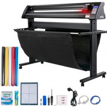 VEVOR Vinyl Schneideplotter Max. Papiereinzug 1350 mm, Folienschneider Max. Schnittbreite 1260 mm, Plotter Schnittgeschwindigkeit 800 mm/s, Halbautomatisch, Signmaster, Windoskompatibel, LCD-Anzeige