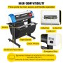VEVOR Vinyl-Schneidemaschine Plottermaschin, 87 cm Vinyl-Schneider, halbautomatische DIY-Vinyl-Drucker-Schneidemaschine, Manuelles Positionierungs-Schild-Schneiden mit Bodenständer Signmaster Software