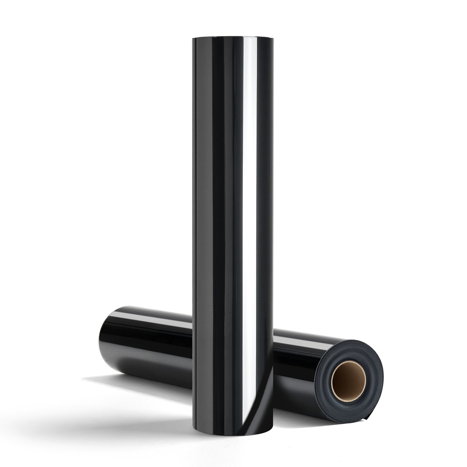 VEVOR Vinylfolie Wärmeübertragung Transferfolie (304,8 x 7260 mm), glänzend schwarze Bügelvinylrolle, kompatibel mit Schneidemaschinen, für verschiedene Materialien T-Shirts Kissen Hüte