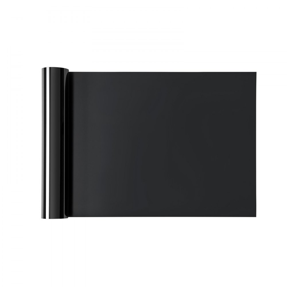 VEVOR Vinylfolie Wärmeübertragung Transferfolie (304,8 x 15240 mm), glänzend schwarze HTV-Bügelvinylrolle, kompatibel mit Schneidemaschinen, für verschiedene Materialien T-Shirts Kissen Hüte