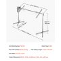 VEVOR Lammgrill 38 W 40 kg 1321 mm Drehspieß Spanferkelgrill Edelstahl für Gartenpartys, Hochzeiten, Camping und Feste, 3 U/min mit 8 Höhenstufen, 1740 x 535 x 860 mm, SUS304-Gabel, 45°-Standfuß