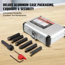 VEVOR 7PCS 3/8 Zoll Drehmaschine Wendeschneidplatten aus Hartmetall mit Aufbewahrungsbox