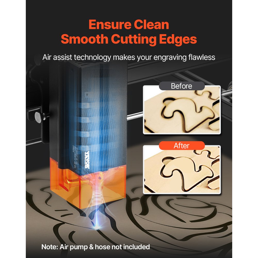 VEVOR Lasergravierer, 20 W Leistung, Laser Graviermaschine, 35x40 cm Arbeitsbereich, 10000 mm/min Bewegungsgeschwindigkeit, Komprimierter Punkt mit Augenschutz, für Holz, bestimmte Metalle