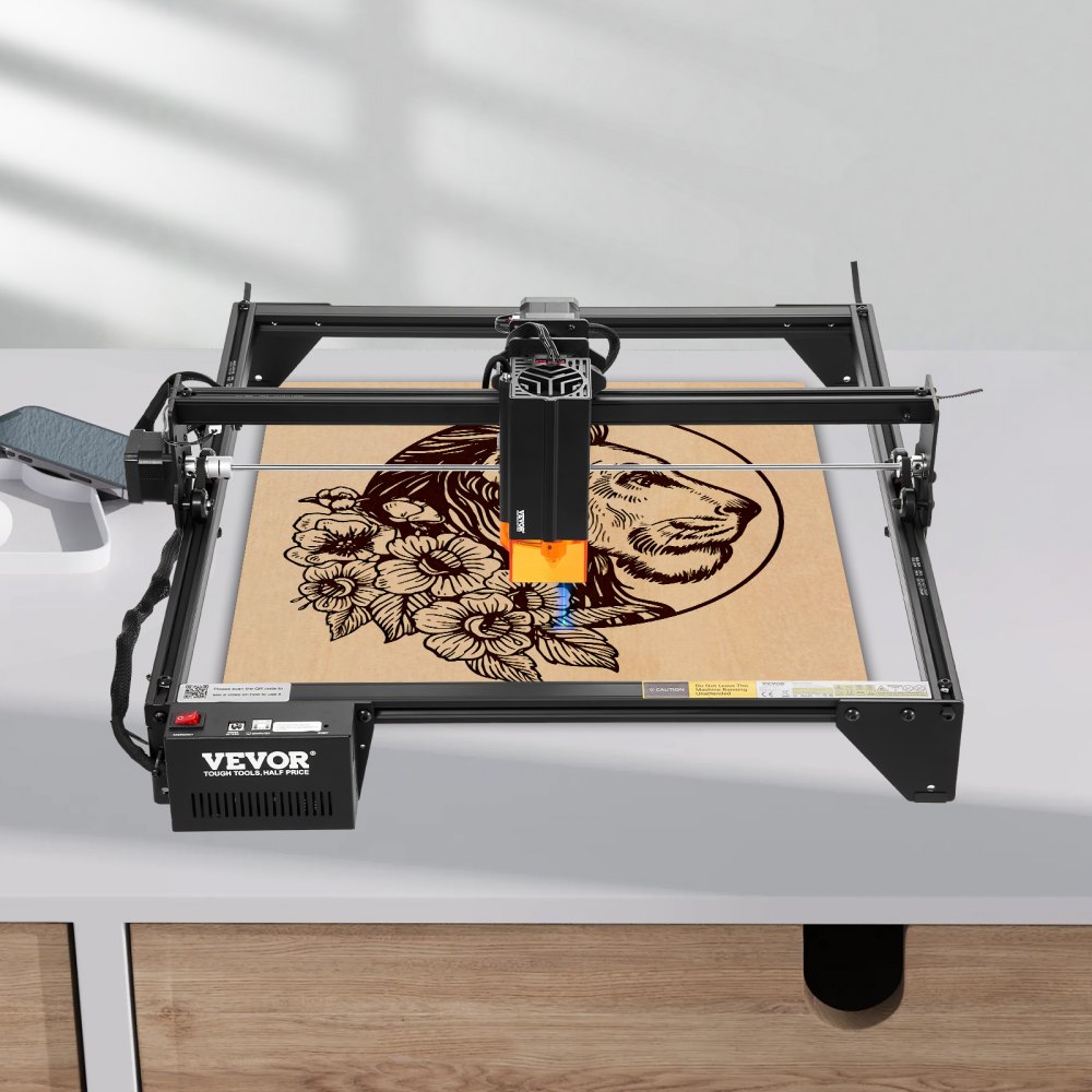 VEVOR Lasergravierer, 20 W Leistung, Laser Graviermaschine, 35x40 cm Arbeitsbereich, 10000 mm/min Bewegungsgeschwindigkeit, Komprimierter Punkt mit Augenschutz, für Holz, bestimmte Metalle