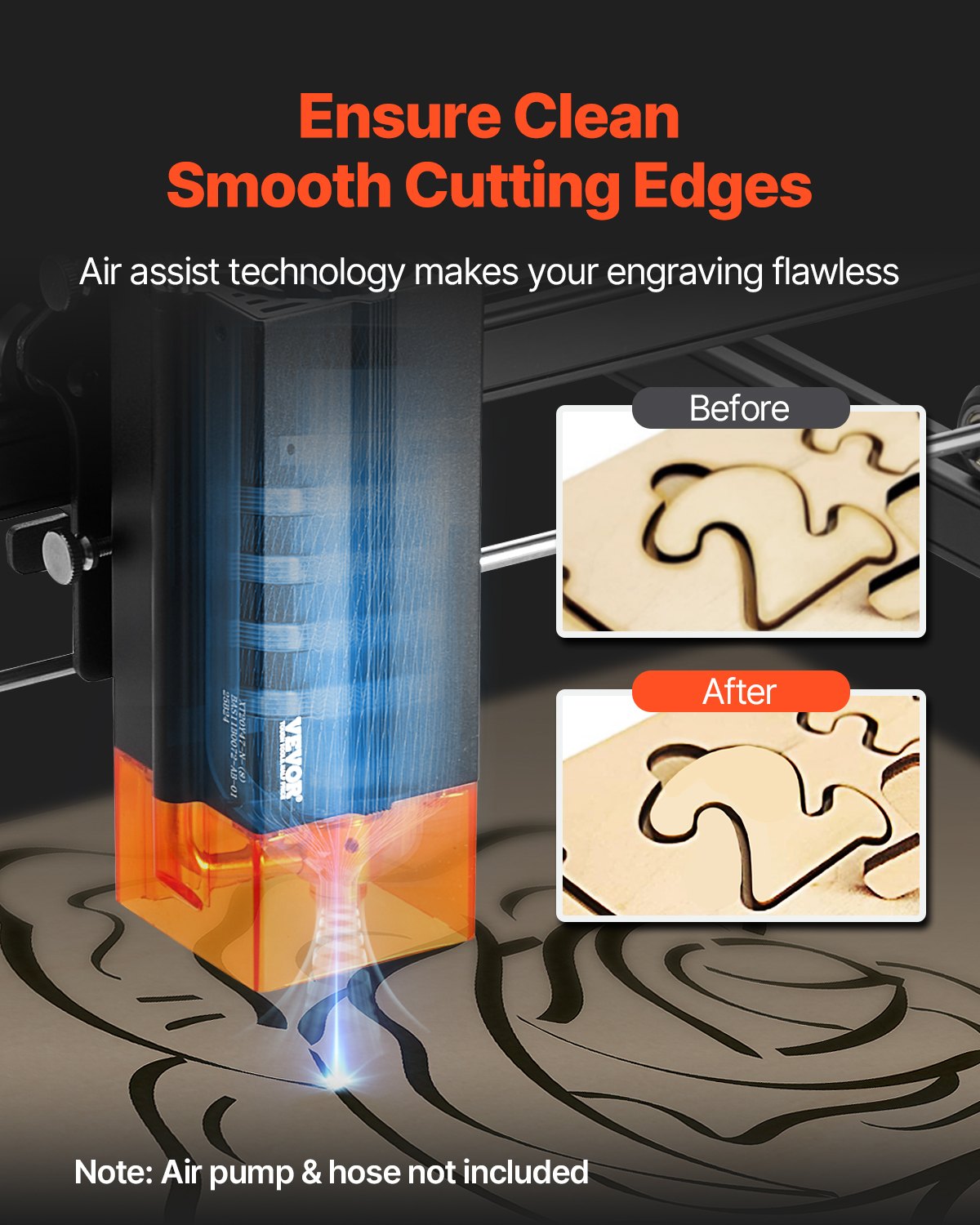 VEVOR Lasergravierer, 20 W Leistung, Laser Graviermaschine, 35x40 cm Arbeitsbereich, 10000 mm/min Bewegungsgeschwindigkeit, Komprimierter Punkt mit Augenschutz, für Holz, bestimmte Metalle