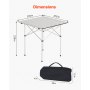 VEVOR Klapptisch Buffettisch tragbarer Allzwecktisch 70 cm, quadratischer Aluminiumtisch (für 2-4 Personen) mit Tragetasche, Gartentisch Campingtisch für Partys Picknick Camping Grillen BBQ, Silber