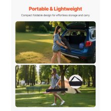 VEVOR Klapptisch Buffettisch tragbarer Allzwecktisch 120 cm, rechteckiger Aluminiumtisch (für 4-6 Personen) mit verstellbarer Höhe & Tragetasche, Gartentisch Campingtisch für Partys Picknick Schwarz