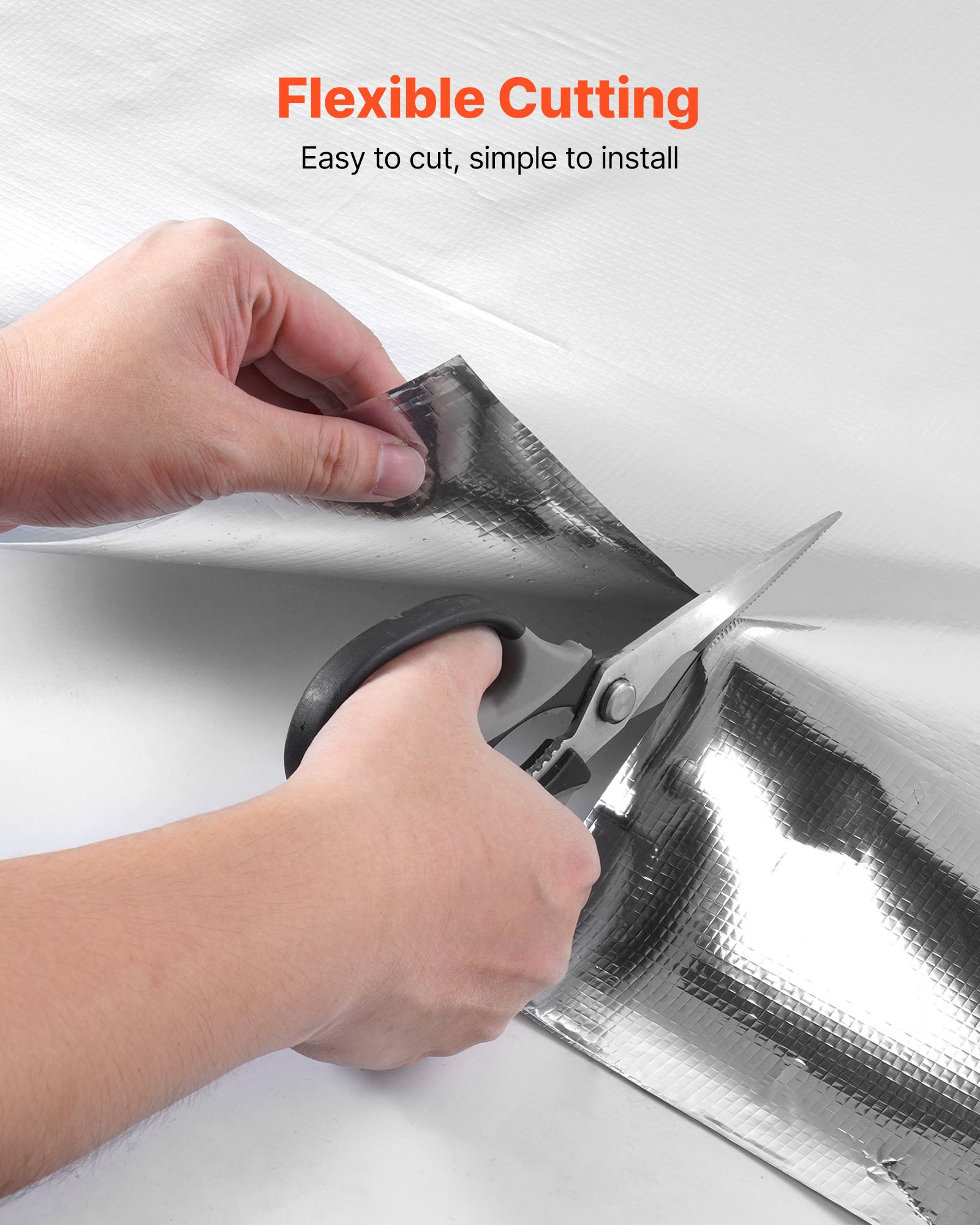 VEVOR Isolierfolie, Dämmfolie aus nicht perforiertem Gewebe, 0,15 mm, Reflexionsfolie 38,1 m x 122 cm, doppelseitiger Wärmereflexionsschutz aus Aluminiumfolie, Wärmedämmrolle für Fensterdächer