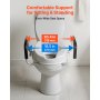 VEVOR Toilettensitzerhöhung Toilettenerhöhung mit 136 kg Tragkraft & 101,6 mm Hubhöhe & Toilettendeckel, erhöhter Toilettensitz mit gepolsterten Griffen für ältere Menschen Senioren Schwangere