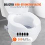 VEVOR Toilettensitzerhöhung, 10,2 cm, erhöht, 136 kg, universelle Toilettenerhöhung für Senioren