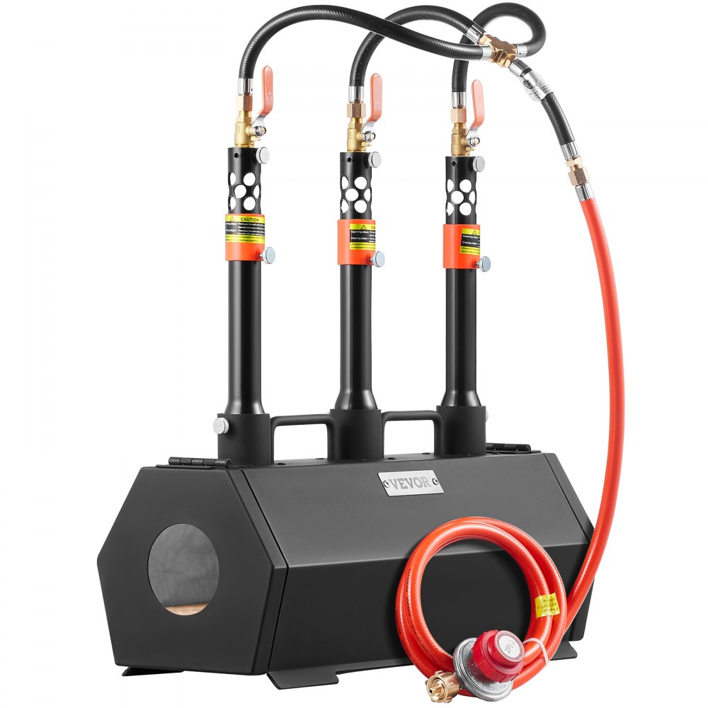 VEVOR Portable Propane Forge, Farrier's Forge with 3 Burners, 1427℃ Gas Forging Furnace for Tool and Knife Making, Hexagonal Gas Forging Tools and Equipment Made of Cold Rolled Steel