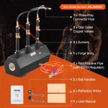 VEVOR Tragbare Propan-Schmiede 3 Brenner Schmelzofe Kit Metallschmiede 1427℃